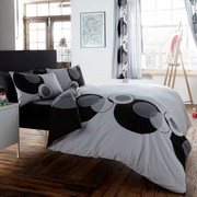 Solo Black Grey Circle Design Duvet Set 