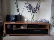 Walnut & Black high gloss Entertainment Unit