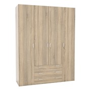 Wardrobe - 4 Doors 3 Drawers in Oak