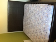 Faux leather double bed