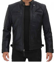 kojita Diamond Classic Black Cafe Racer | Biker leather jacket 