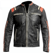 Monroe Motorcycle multi straps | Men's Leather Jackets 