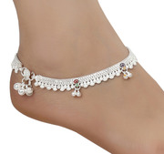 AanyaCentric Silver Plated White Metal Anklets Payal Pair ACIA0128