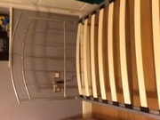 Silver metal framed single bed 