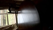 Round mahogany table and four chairs,  pulls out to create more room 