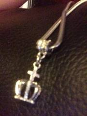 22 inch stainless steel silver snake chain with 3d crown pendant