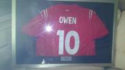 Singed Michael Owen England Shirt In Presentation Frame