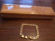 9CT GOLD MENS  SOLID CURB BRACELET