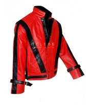 Michael Jackson Thriller Red Leather Jacket
